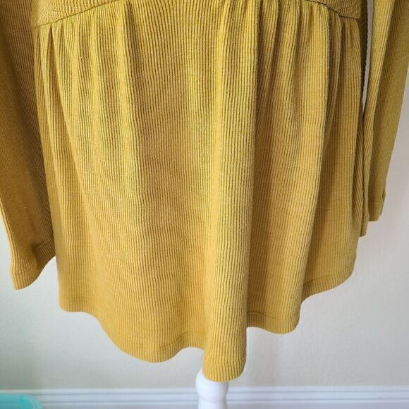 Anthropologie T. la Women's Waffle Knit Tunic Top Sz Medium Boho Relaxed Thermal - Picture 8 of 12